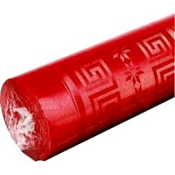nappe damassée 1,2 x 25m rouge