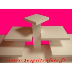 polystyrène : carrée : présentoir de 5 à 7 gâteaux (n°9)