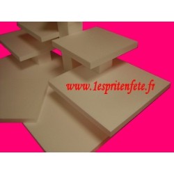 polystyrène : carrée : présentoir de 5 à 7 gâteaux (n°9)