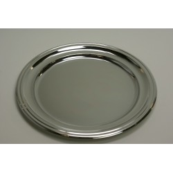 vaisselle : 6 assiettes rondes en argent 18cm en plastique épais (9024)