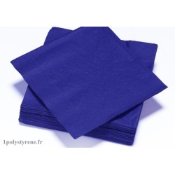 50 serviettes tendance cocktail 25x25cm bleu