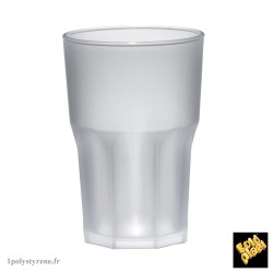 carton de 75 verres en plastique blanc "bicchiere granity" 40cl 