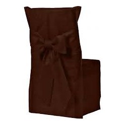 6 housses de chaise chocolat avec noeud