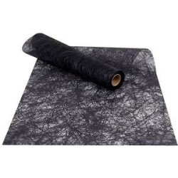  chemin de table 10mx30cm  en fibre naturelle noire - (ref sl154 : stock limité photo non contractuelle)