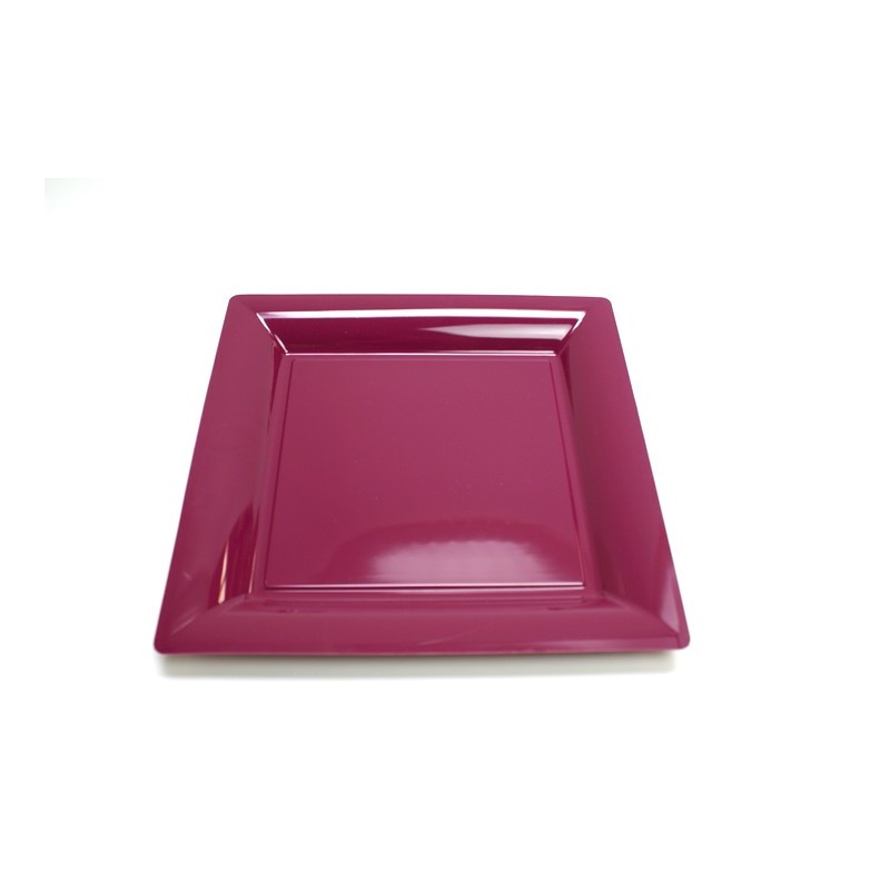 assiette jetable carrée 30 cm violet aubergine pas cher